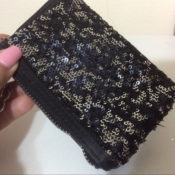 Victoria’s Secret Keychain Sequin Wallet Black - Picture 6 of 11